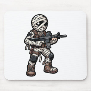 Tapis De Souris Drôle Halloween tactique maman armée hommes vétéra
