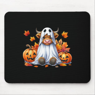 Tapis De Souris Drôle Halloween Vache fantôme Citrouille Éffrayant