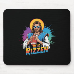 Tapis De Souris Drôle Il Est Rizzen Jesus Chemise Football Garçons