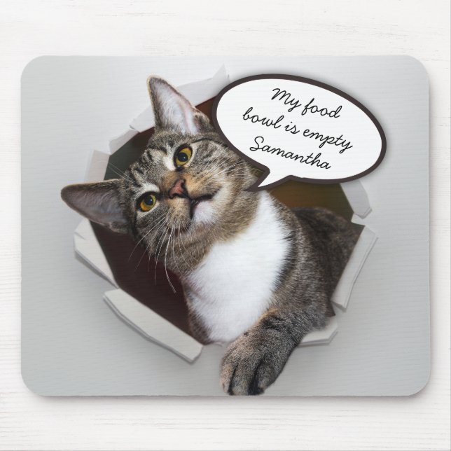 Tapis De Souris Drôle Interrupteur Chat Personnalisé (Devant)
