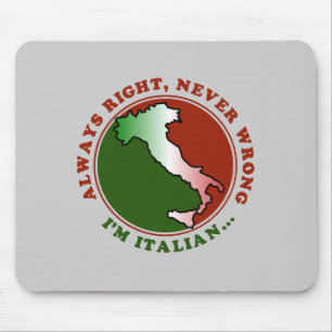 Tapis de souris drôle Italien têtu