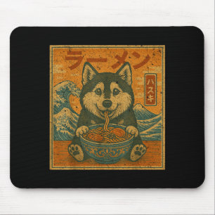 Tapis De Souris Drôle Kawaii Ramen Husky Nouilles Japonaises Husky