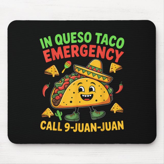 Tapis De Souris Drôle Mème Cinco De Mayo Fiest Taco Mexicain (Devant)