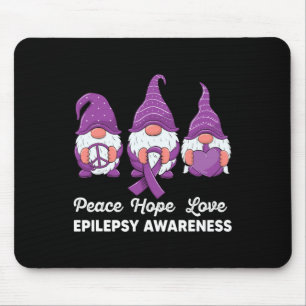 Tapis De Souris Drôle mignon Gnomes Paix espoir amour épilepsie