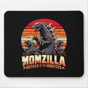 Tapis De Souris Drôle Momzilla Mère des monstres Rétro Anniversair