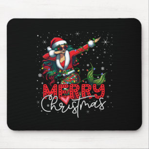 Tapis De Souris Drôle Noël Dabbing Mermaid Santa Claus Joyeux Chri