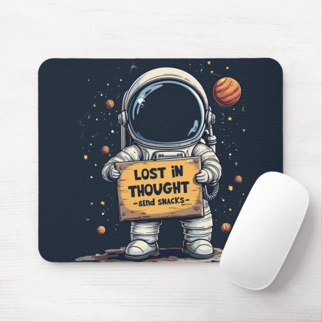 Tapis De Souris Drôle perdu dans la pensée astronaute l'illustrati (Avec souris)