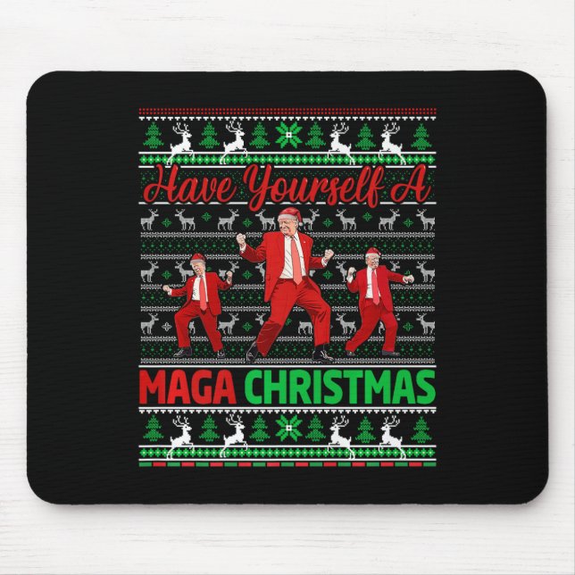 Tapis De Souris Drôle Père Noël Trump S'Est Joyeux Noël (Devant)