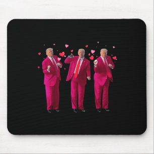 Tapis De Souris Drôle Président Trump Danse Donald Trump Cœur V