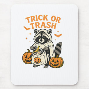 Tapis De Souris Drôle Raccoon Trick ou Trash Halloween