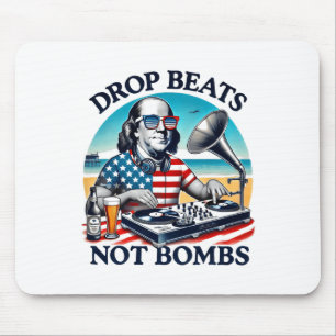 Tapis De Souris Drôle Rétro Président américain Drop Beats Not Bom