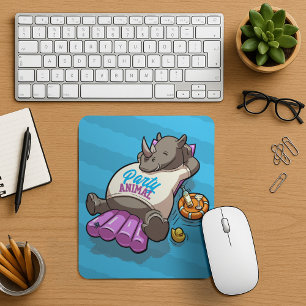 Tapis De Souris Drôle Rhino Party Animal Pool Inflatable Dessin