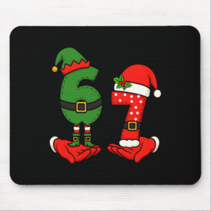 Tapis De Souris Drôle Six Sept 67 Mème 6 7 Noël Elfe Main Garçon