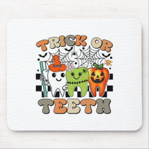 Tapis De Souris Drôle Trick Ou Dents Halloween Dental Hygiéniste O