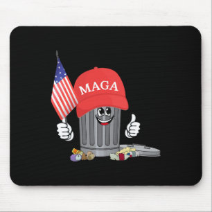 Tapis De Souris Drôle Trump Mega Cartoon Poubelle Drapeau Américai