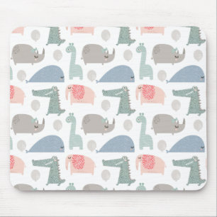 Tapis De Souris Drôle Visage mignon Doodle Motif animal