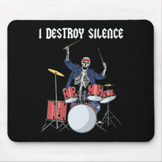 Tapis De Souris Drummer Rock Music Band Drums I Destroy Silence