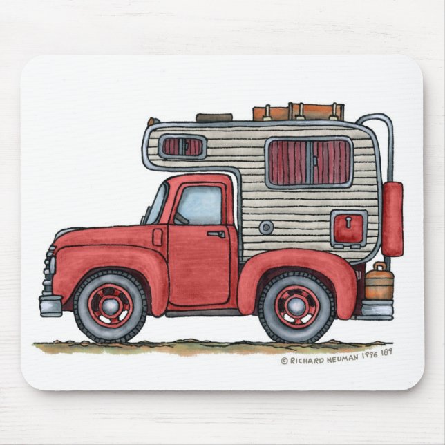 Tapis de souris du campeur rv de camion pick-up (Devant)