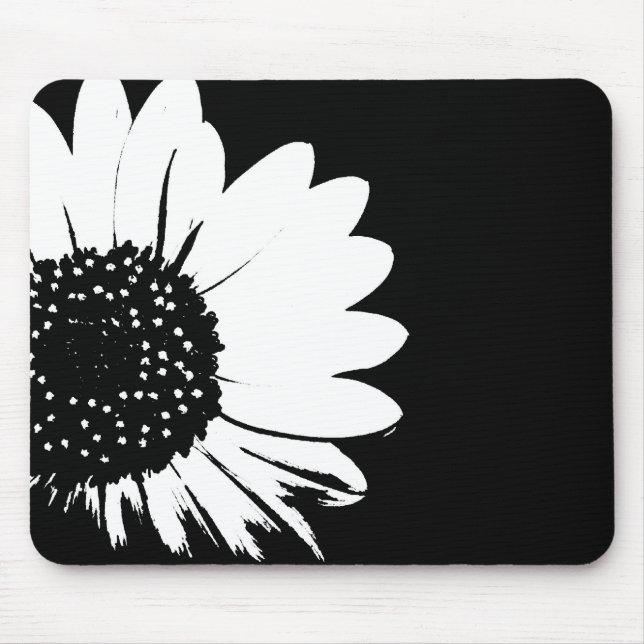 Tapis de souris du tournesol B&W (Devant)