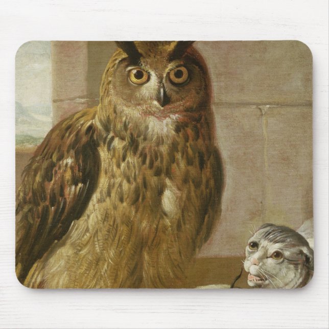 Tapis De Souris Duc et chat Avec les rats morts (Devant)