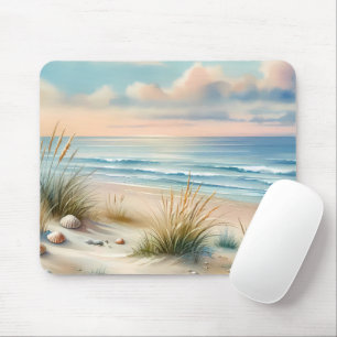 Tapis De Souris Dunes côtières pastel à l'aquarelle