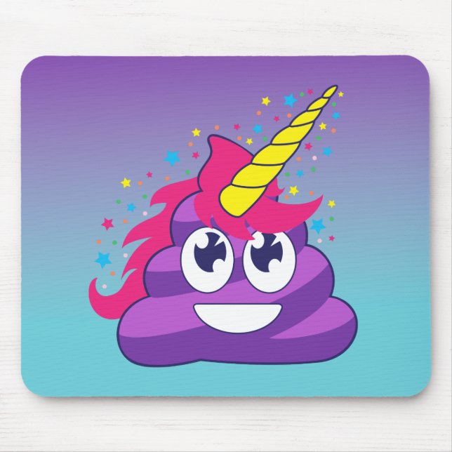Tapis De Souris Dunette pourpre de licorne d'Emoji (Devant)