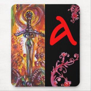 TAPIS DE SOURIS DURENDAL, ÉPÉE ROMANTIQUE ET MONOGRAMME ANGEL