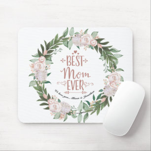 Tapis De Souris Duty Rose Floral Wreath Meilleure Maman Jour des m