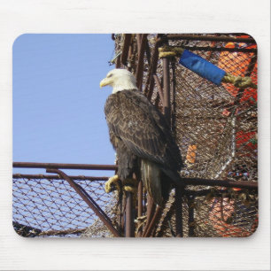 Tapis De Souris Eagle chauve été perché sur des casiers