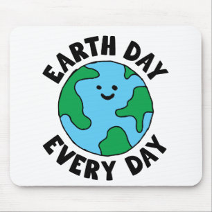 Tapis De Souris EarthDay Everyday Ecofriendly Icon Happy Earth Cli