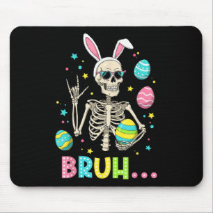 Tapis De Souris Easter Skeleton Bunny Rock Main Rocker Hommes Ados