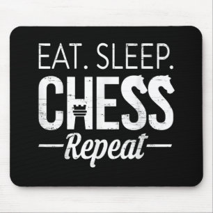 Tapis De Souris Eat Sleep Chess Joueur Répéter Planche Jeu Garçon