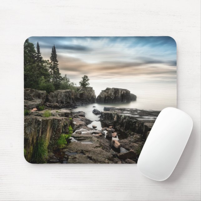 Tapis De Souris Eau | Lac Supérieur Grand Marais, Minnesota (Avec souris)