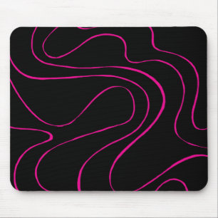 Tapis De Souris Ebb et flux 2 - Magenta et noir