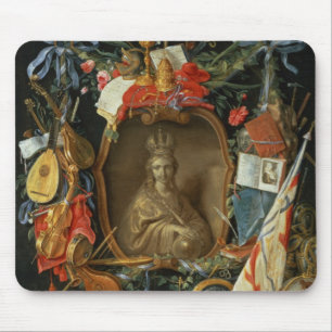 Tapis De Souris Ecclesia entouré par des symboles de vanité