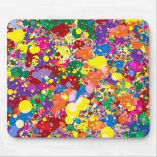 Tapis De Souris Éclaboussure de peinture d'arc-en-ciel