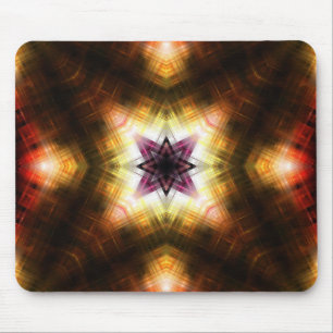 Tapis De Souris Éclatement d'étoile géométrique radiante avec lumi