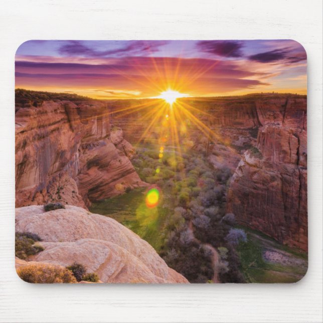 Tapis De Souris Éclatement solaire à Canyon de Chelly, AZ (Devant)
