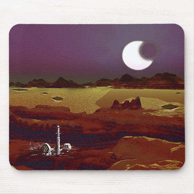 Tapis De Souris Éclipse au-dessus de terres lointaines Planète Ali (Devant)