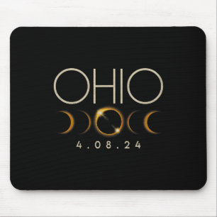 Tapis De Souris Éclipse solaire 2024 État Ohio Total Éclipse solai