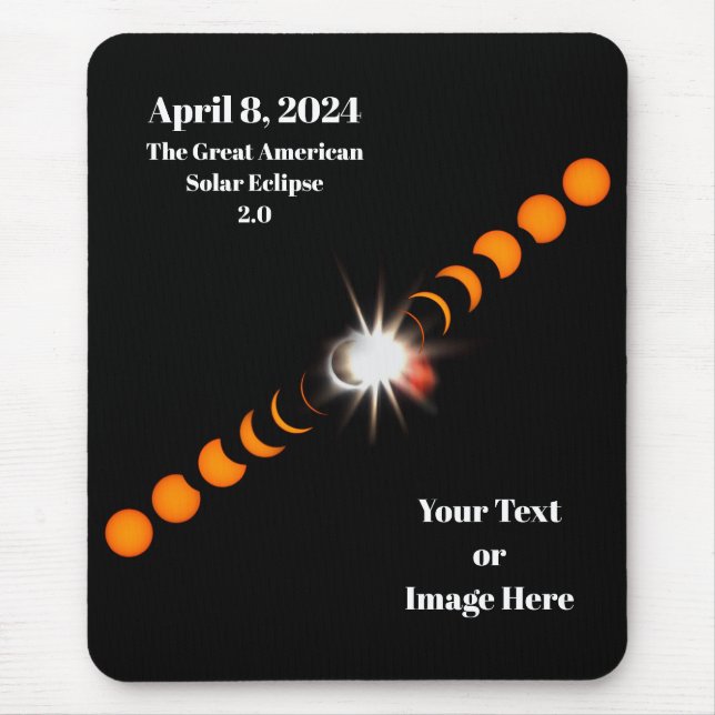 Tapis De Souris Éclipse solaire totale 2024 (Devant)
