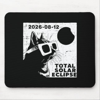 Tapis De Souris Éclipse solaire totale 2026 Amateur de chats