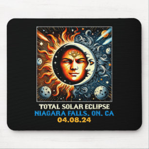 Tapis De Souris Éclipse solaire totale rétro Niagara Falls Ontario
