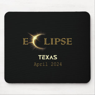 Tapis De Souris Éclipse Solaire Totale Texas Totalité 8 Avril 2024