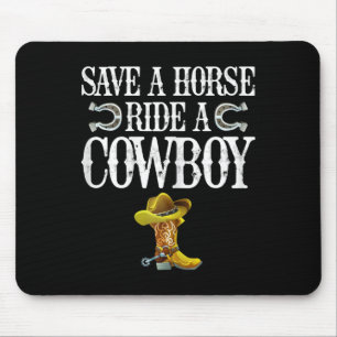 Tapis De Souris Économisez Une Promenade À Cheval Sur Un Cowboy