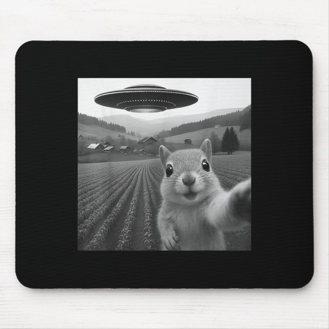 Tapis De Souris Écran de selfie d'écureuil avec des cadeaux drôles (Devant)