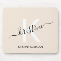 Écriture beige moderne monogramme nom pavé de sour