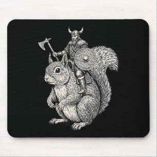 Tapis De Souris Écureuil chevauchant Viking Art de guerrier drôle