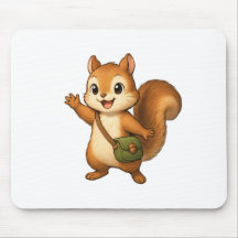Tapis de souris écureuil mignon – Okojo et ses ami