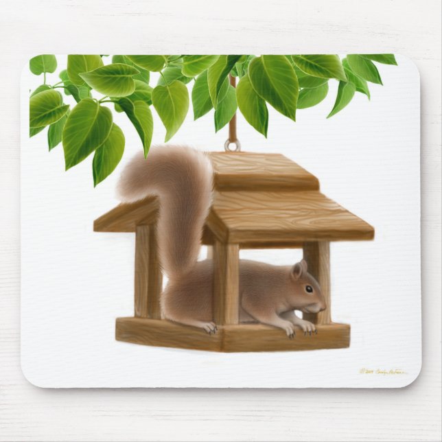 Tapis De Souris Écureuil vilain Mousepad de conducteur d'oiseau (Devant)